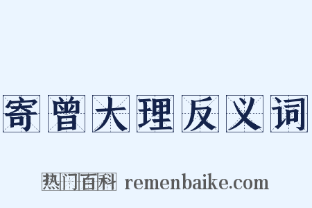 寄曾大理反义词是什么意思的图片
